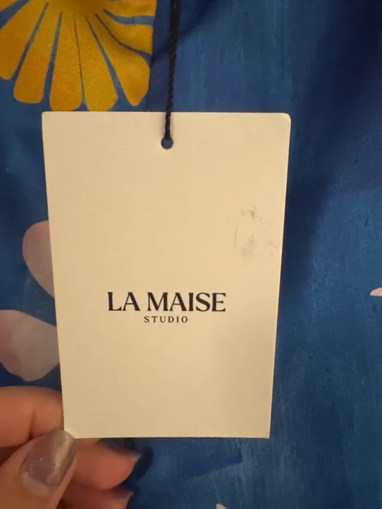 Free People Blue Wide-Leg Floral Print Pants - Picture 3 of 5